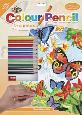 CPN2 Color Pencil Number BUTTERFLIES 9X12