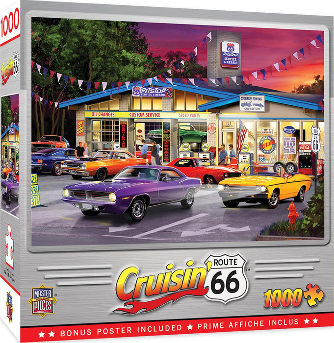 CRUISIN' ROUTE 66 - ROUTE 66 PITSTOP - 1000 PIECE JIGSAW PUZZLE