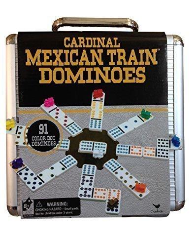 Cardinal's Mexican Train Dominioes - Aluminum Case