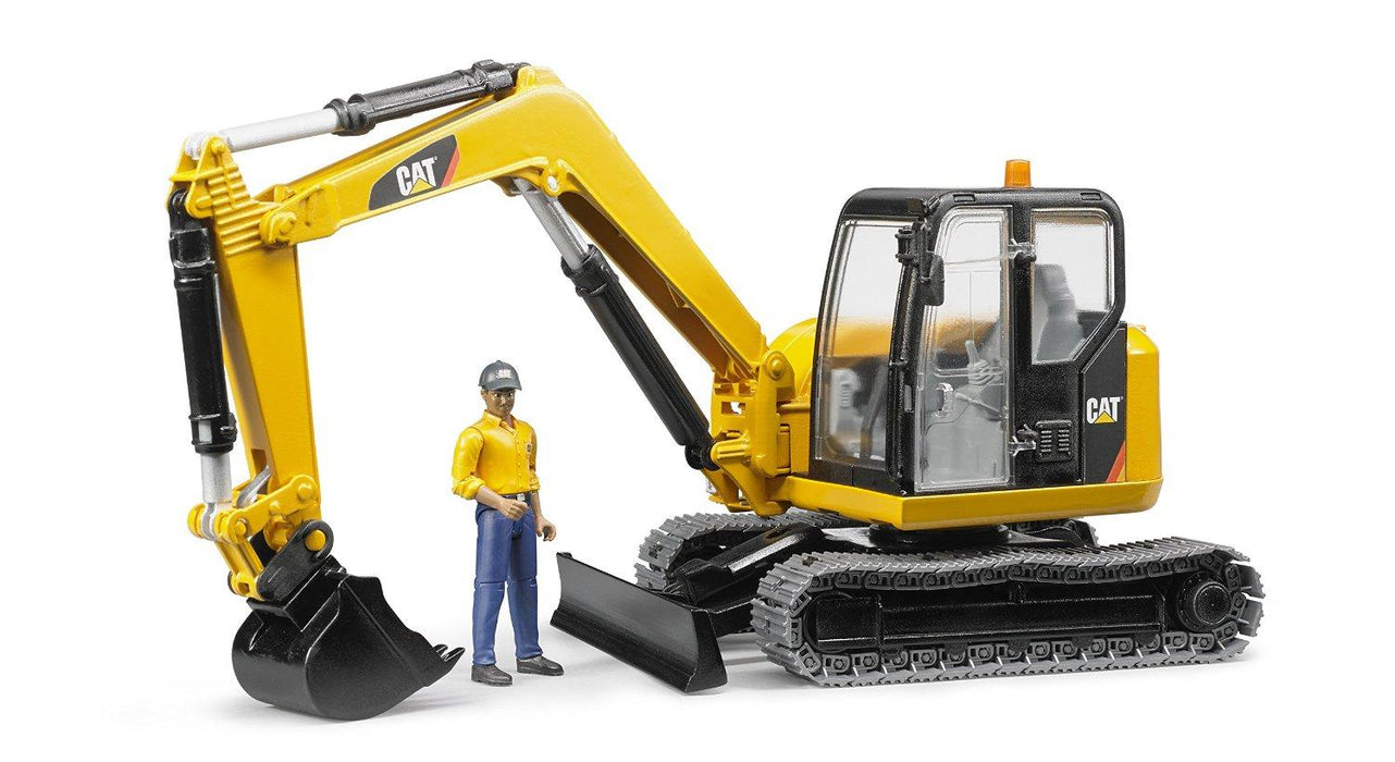 Caterpillar Mini Excavator with Worker