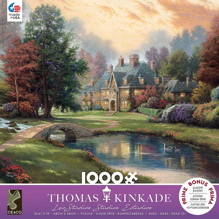 Ceaco Thomas Kinkade - Lakeside Manor Jigsaw Puzzle, 1000 Pieces