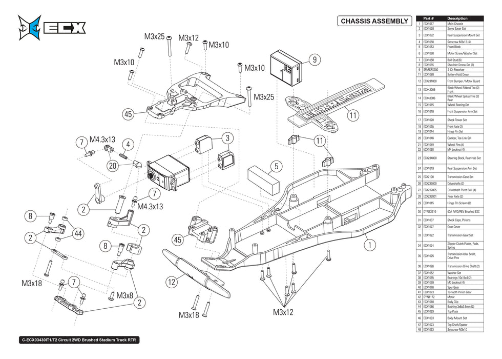 Circuit 1-12 2WD Brushed Stadium Truck (03430T2)