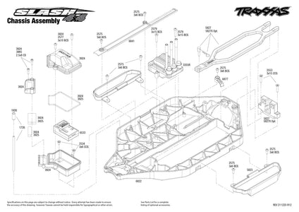 Traxxas Slash 4x4 VXL Parts Exploded View (68068-4) — Adventure Hobbies