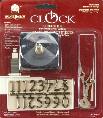 Clock Kit, 3 pc., 3/4"