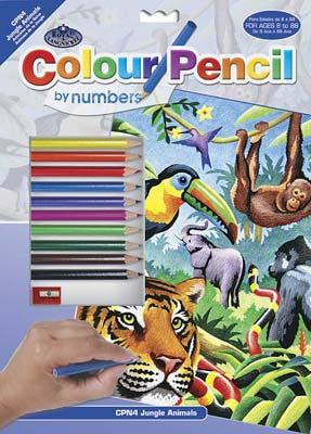 Colour Pencil by Number Jungle