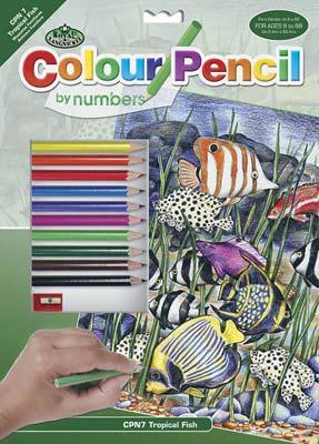 Colour Pencil by Number Tropic Fish