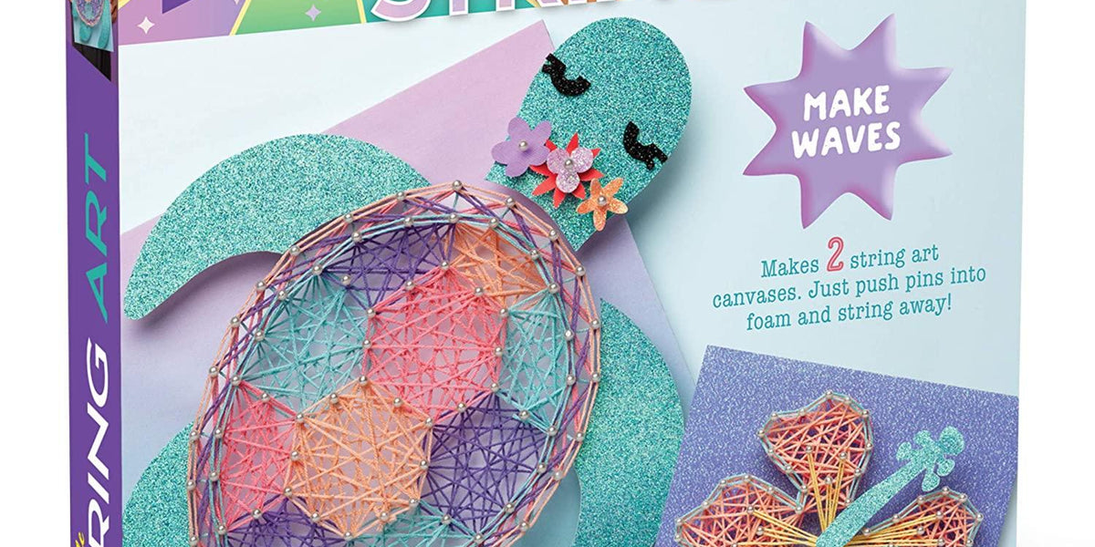 Craft-tastic – String Art Kit – Sea Turtle and Hibiscus Flower Pattern ...