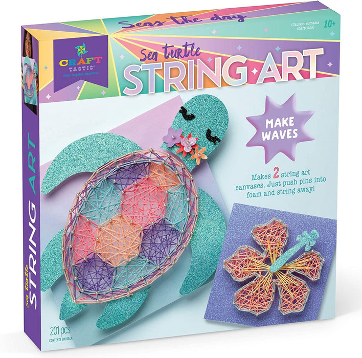 Craft-tastic – String Art Kit – Sea Turtle and Hibiscus Flower Patterns