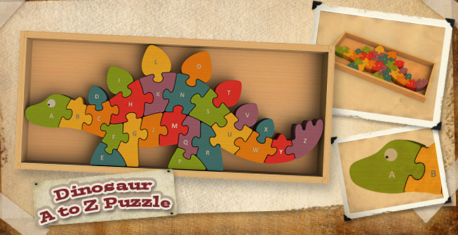 Dinosaur A-Z Interlocking Wooden Puzzle