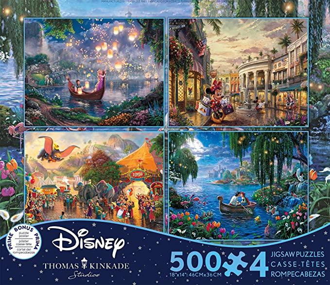 Disney 500pc 4 pack: Rapunzel, Dumbo, Ariel, Minnie