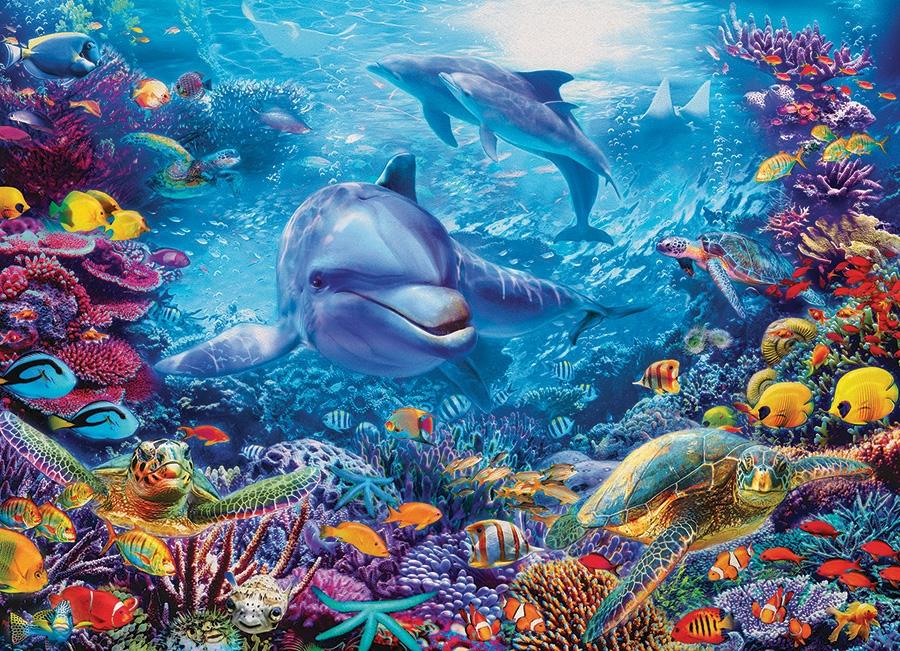 Dolphins at Play 1000PC Puzzle