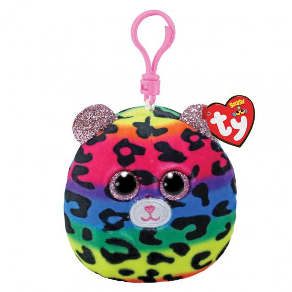 Dotty Rainbow Leopard Squish Clip