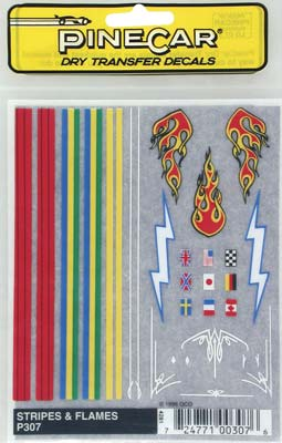 Dry Transfer: Stripe & Flame Decal