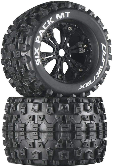 Duratrax Six-Pack MT 3.8" Mounted Tires, Black (2), DTXC3582
