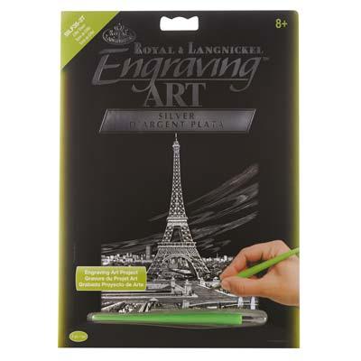 "Eiffel Tower" Silver Foil Engraving Art