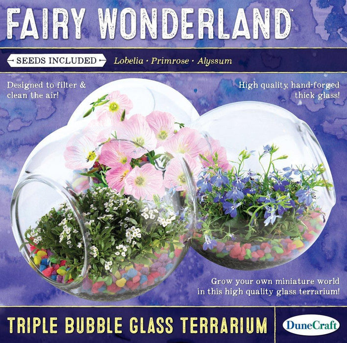 Enchanted Fairy isle Triple Bubble Glass Terrarium
