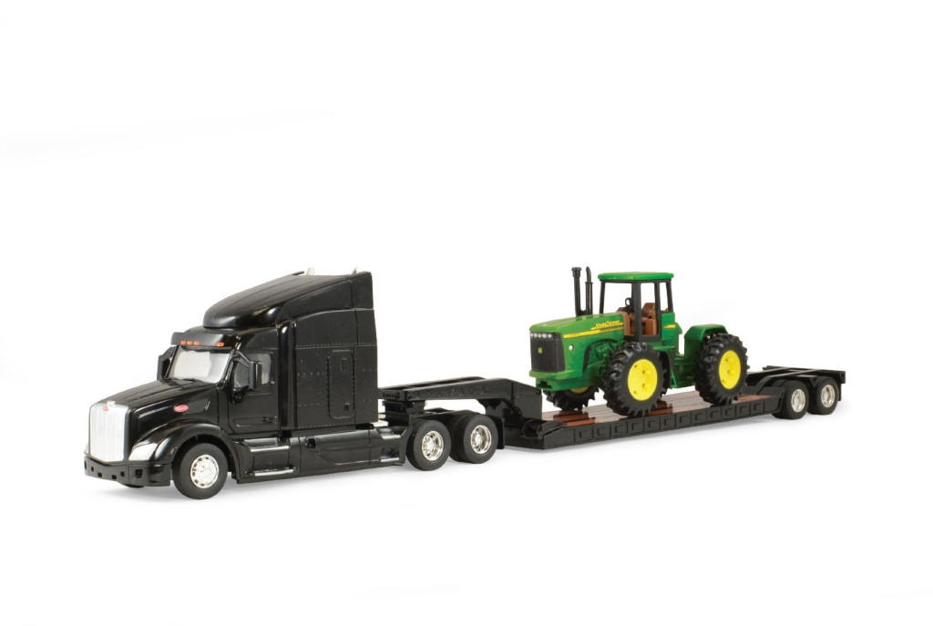 Ertl Big Farm Peterbilt Model 579 Semi with John Deere 4 Wheel Drive Tractor