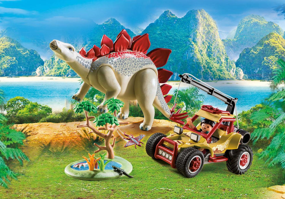 Explorer with Stegosaurus