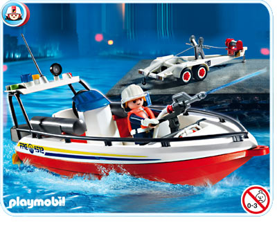 Fire Boat with Trailer
