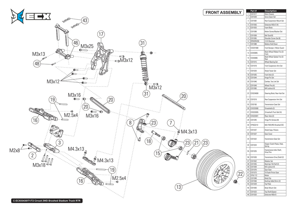 Circuit 1-12 2WD Brushed Stadium Truck (03430T2)
