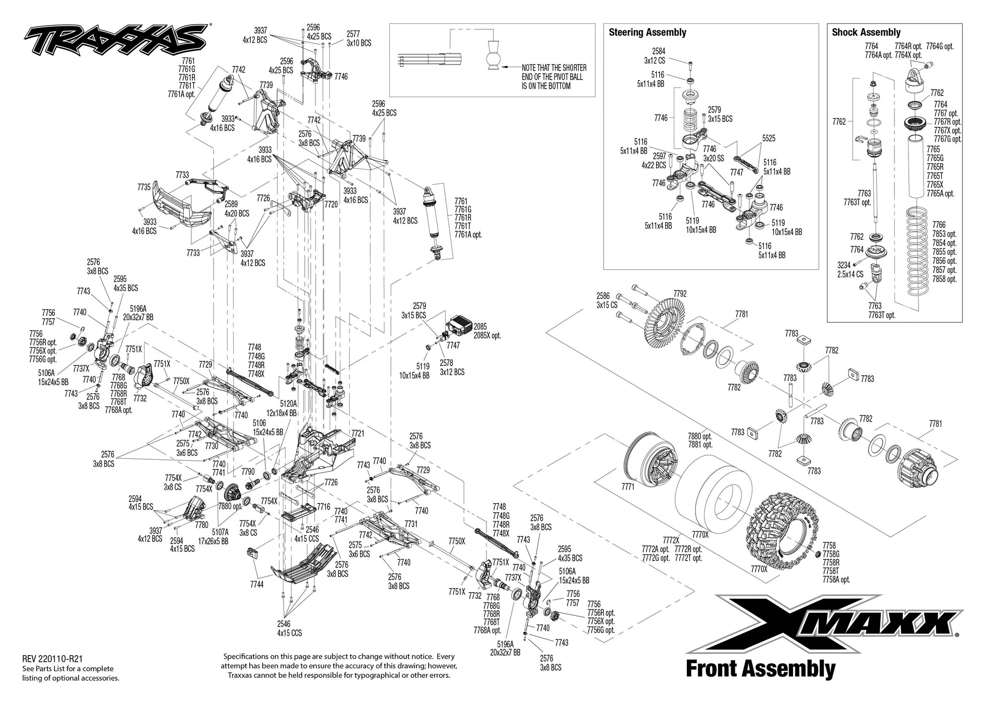 Xmaxx Rear Exploded View Traxxas X-Maxx 8S Parts Exploded View (77086-4) — Adventure Hobbies & Toys