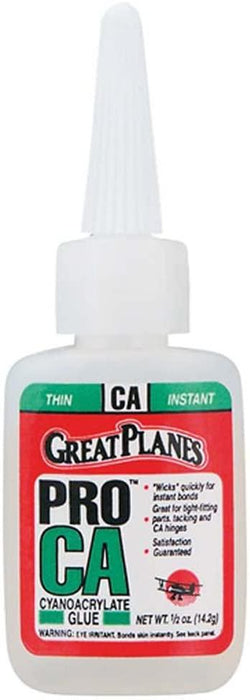 GREAT PLANES Pro CA Glue 1/2 oz Thin