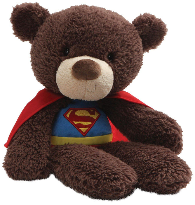 GUND DC Universe Fuzzy Bear Superman Plush, 14", Brown