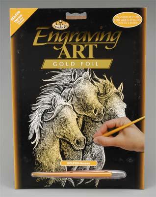 Gold Engraving Horses