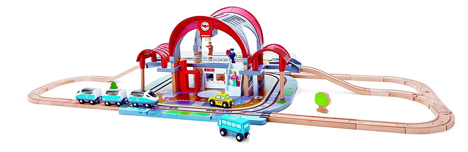 Grand City Station Wooden Train Set