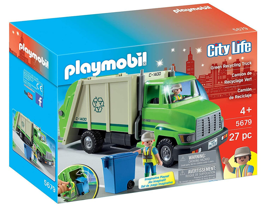 Green Recycling Truck