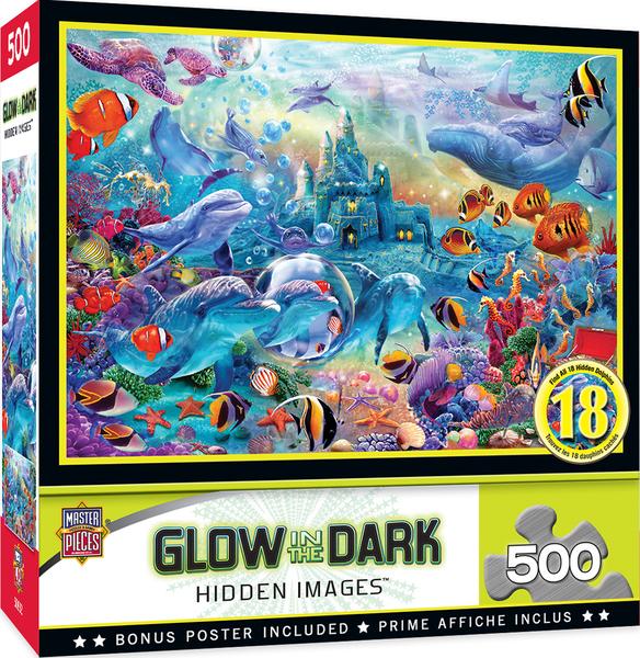 HIDDEN IMAGE GLOW IN THE DARK - SEA CASTLE DELIGHT - 500 PIECE JIGSAW PUZZLE