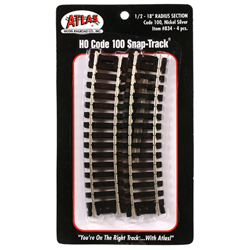 HO Code 100 18" Radius 1/2 Curve