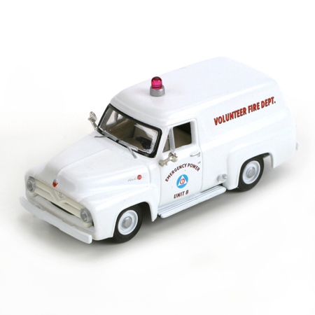 HO RTR 1955 F-100 Panel Truck, Civil Defense/White