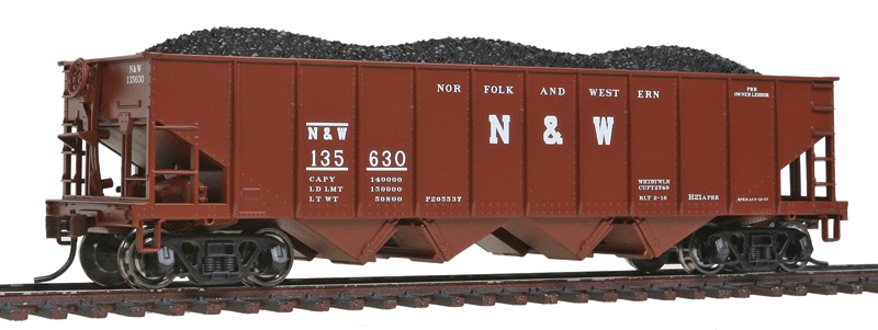 HO Scale H-21 Hopper, N&W #13563 Train Car