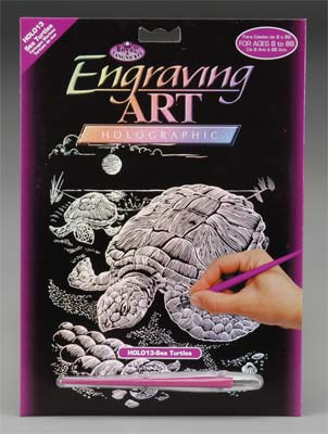 Holographic Engraving Sea Turtle