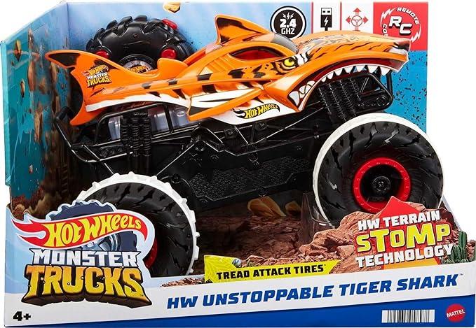 Hot Wheels Monster Truck Unstoppable Tiger Shark RC Toy Car