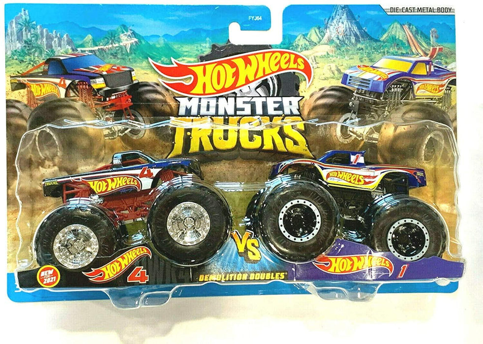 Hot Wheels Monster Trucks Hot Wheels 4 vs Hot Wheels 1 Demolition Doubles