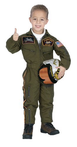 Jr Armed Forces Pilot Suit with Helmet, Child Size 6/8