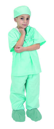 Jr Doctor Scrubs Green, Child Size 4/6