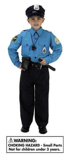 Jr Police Officer Suit with Cap, Child Size 4/6