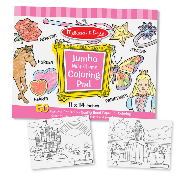 Jumbo Coloring Pad Pink 11"
