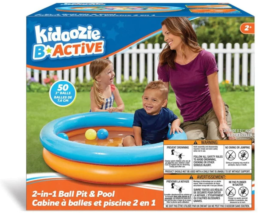 Kidoozie B-Active Splash n' Play Ball Pit, 34" Pool, 50 Balls