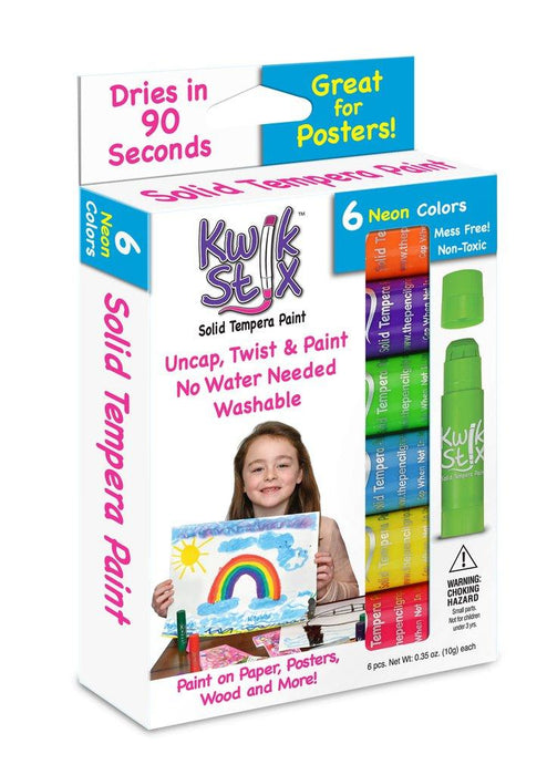KwikStix Tempera Paint - 6 Neon Colors