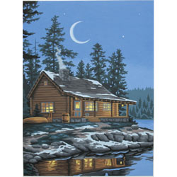 Lakeside Cabin PBN 9x12