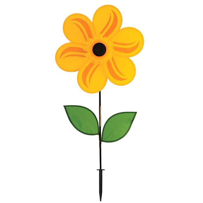 Large 19 inch sunflower with leaves,  Wind Spinner