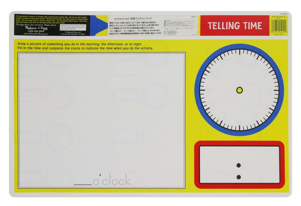 Learning Mat- TELLING TIME WRITE-A-MAT