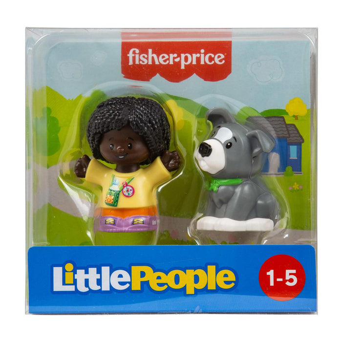 Little People-Girl & Grey Dog
