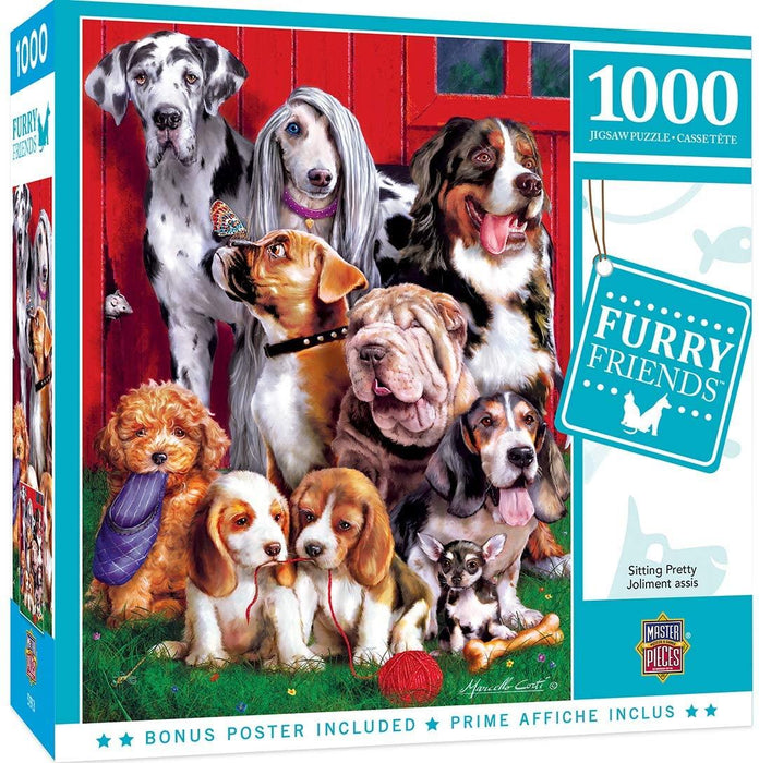 MasterPieces Furry Friends 1000 Puzzles Collection - Sitting Pretty 1000 Piece Jigsaw Puzzle