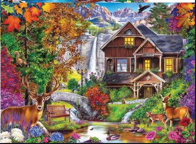 MasterPieces Signature Collection Hidden Falls Retreat 750pc Puzzle