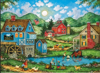 MasterPieces Simple Living Fishing With Grandpa 500pc Puzzle